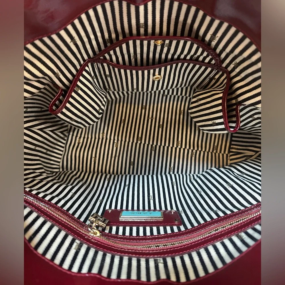 Rare L.A.M.B. Gwen Stefani "Kingston" Lipstick Tote + Stripped Cloth Bag - Picture 10 of 15